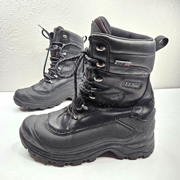 L.L. Bean Other - L.L. Bean Waterproof Insulated Boots Mens 9 Black Rubber Primaloft Snow Outdoor